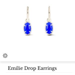 Kendra Scott Emilie Drop Earrings in Silver & Cobalt Cat’s Eye
